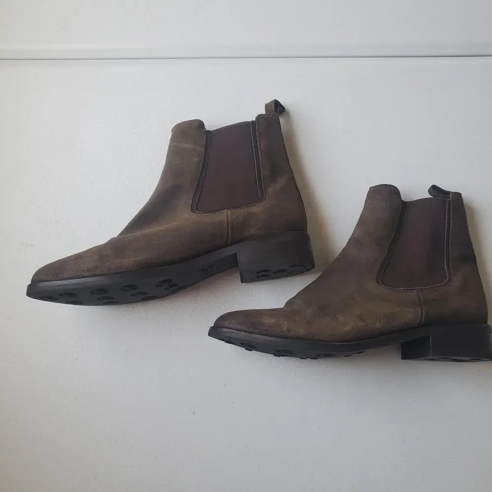 Thursday Boot Co Boots Womens Size 10.5 Brown Suede Chelsea Ankle Dress Casual
